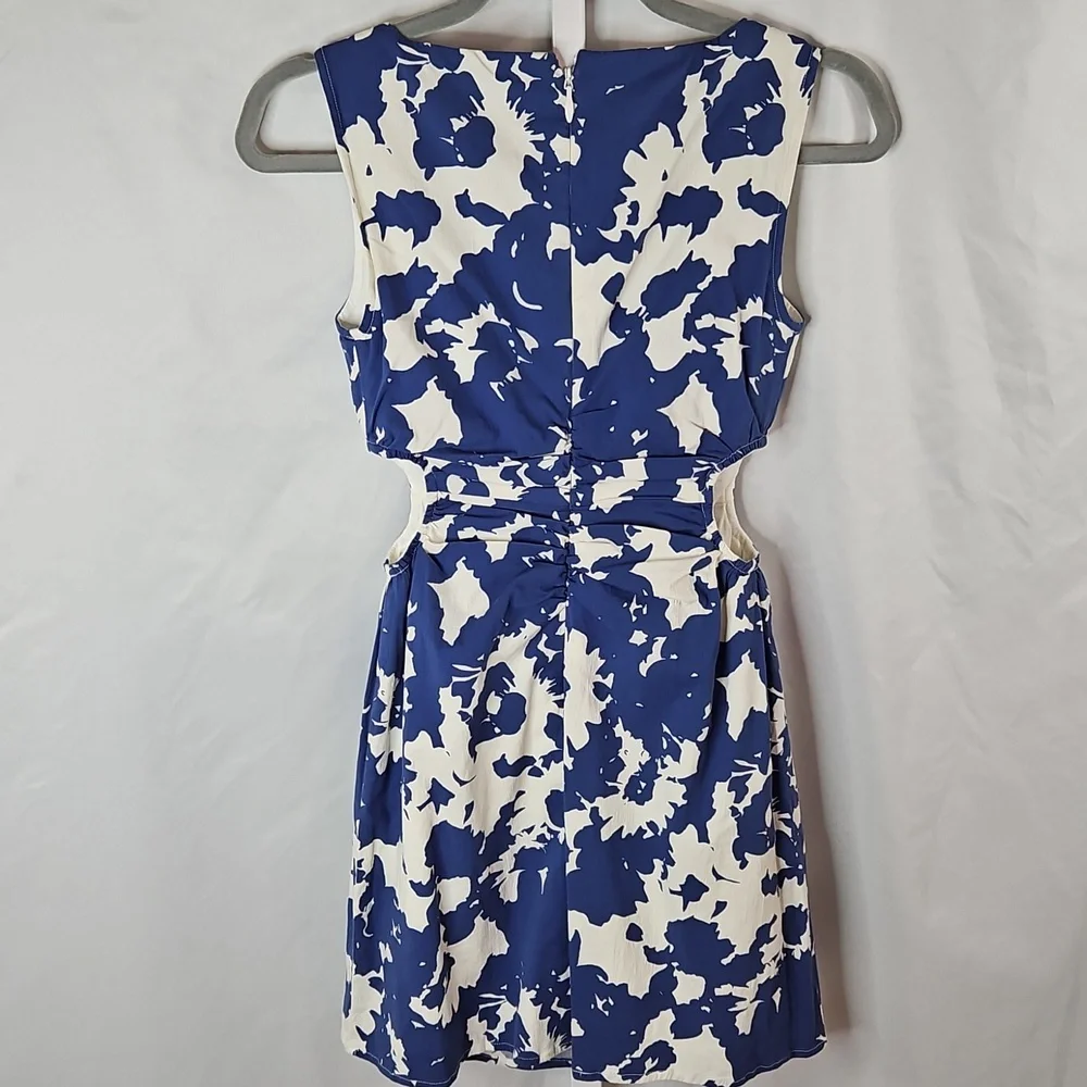 Abercrombie & Fitch Blue & White Cutout Midi Dress Size XXS - Picture 8 of 8